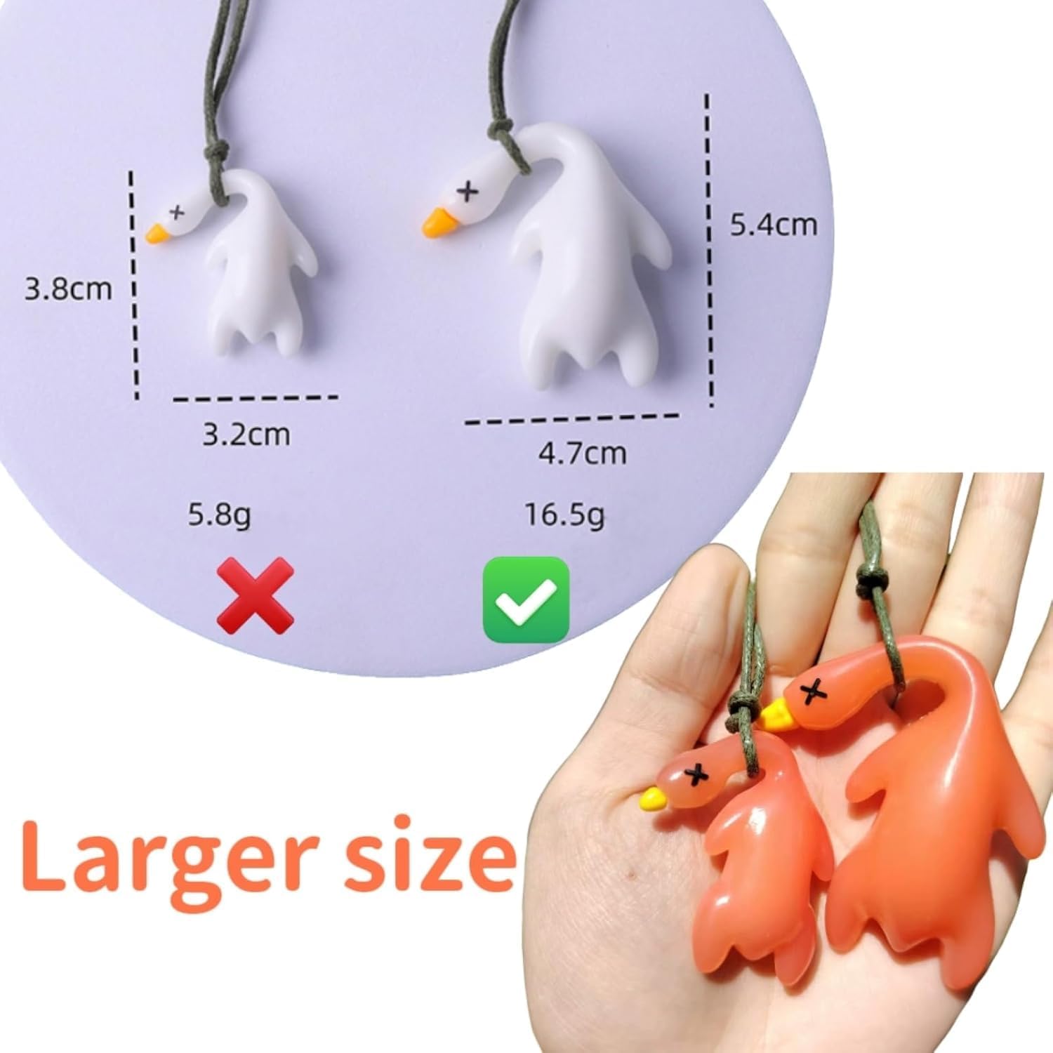 6 Pcs Duck Car Pendant, Violetfox Color-Changing Duck Sunscreen Tester UV Temperature Reminder, Funny Cute Roast Hanging Ornament for Car Mirror Bicycles Bags — image 2