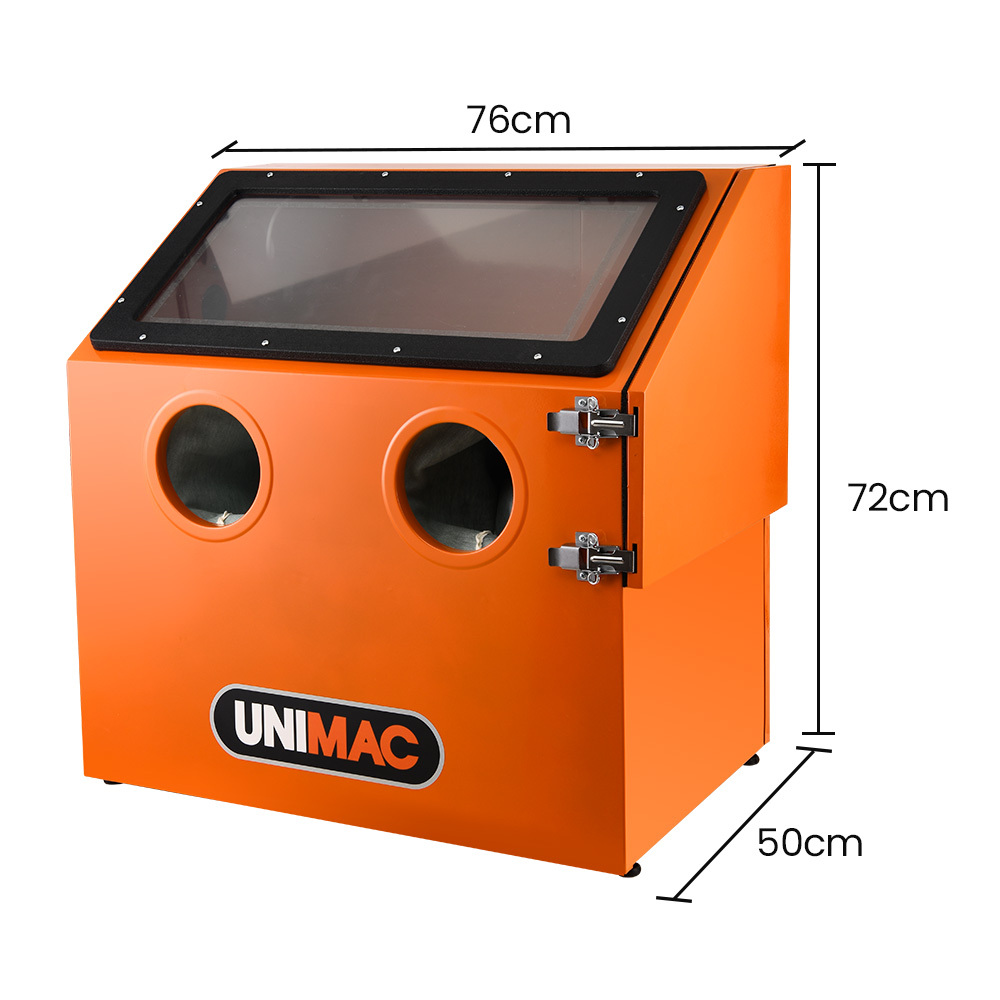 UNIMAC 110L Benchtop Sandblasting Cabinet, with Sandblast Gun Set with Hose, LED Light β image 2