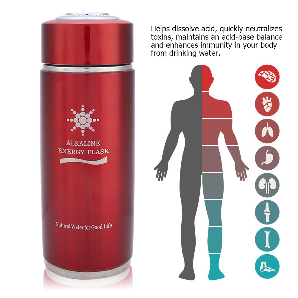 Stainless Alkaline Water Bottle Portable Nano Balance Bio Energy Lonizer Cup Flask(Red) — image 6