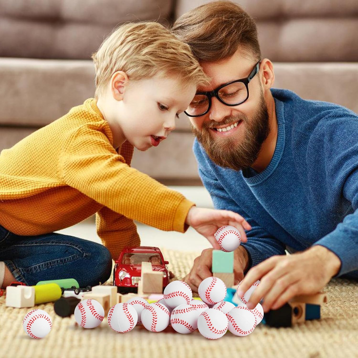Mini Baseball Stress Ball 20 Packs Baseball Party Favors Small Foam Squeeze Anxiety Toy Sports Squishy Ball for Kids School Carnival Reward Baseball Party โ image 4