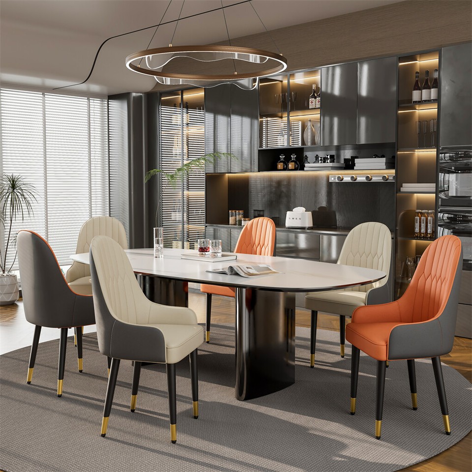 2X Dining Chair Anti-scratch Leather Padded Seat Kitchen Chair — image 6