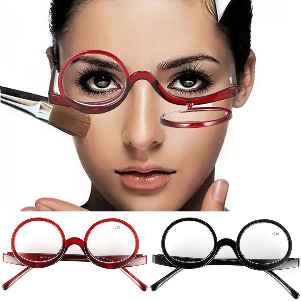 Rotating Magnifying Glass Makeup Glasses +1.0~+4.0 black pcsrength 1.5 โ image 2