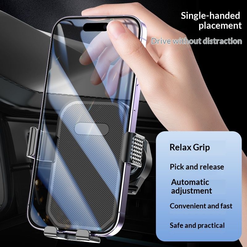 Firm-hold Air Vent Car Phone Holder,Rotatable Universal Phone Mount with Adjustable Wide Hook,Anti-vibration,Single-press Release,Heat-resistant — image 3