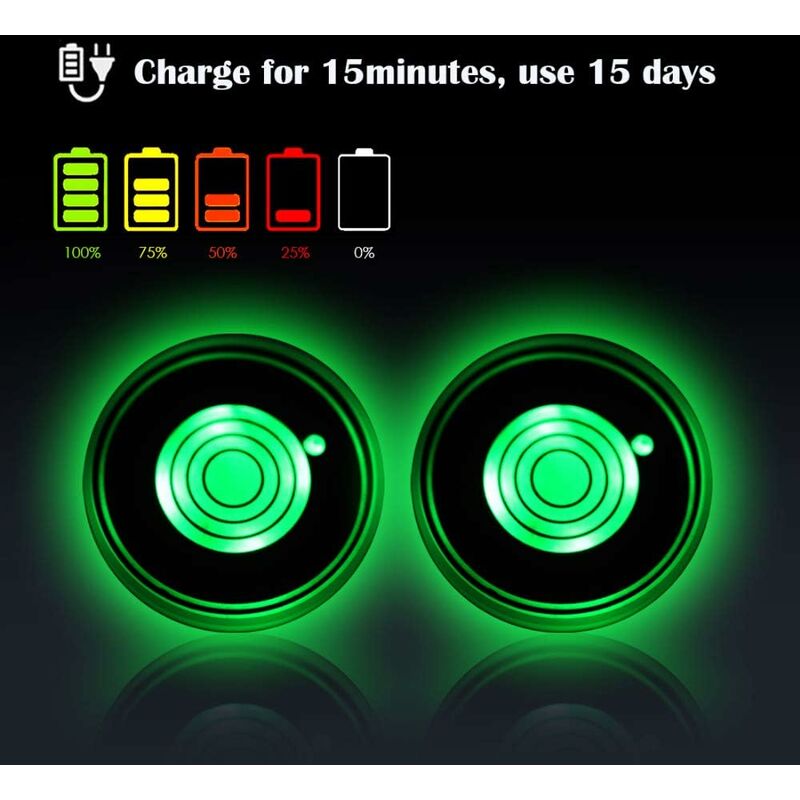 2 Pack LED Cup Holder, LED Car Coasters With 7 Colors Glow Cup Pad, Usb Charging Cup Mat For Coaster Accessories — image 2