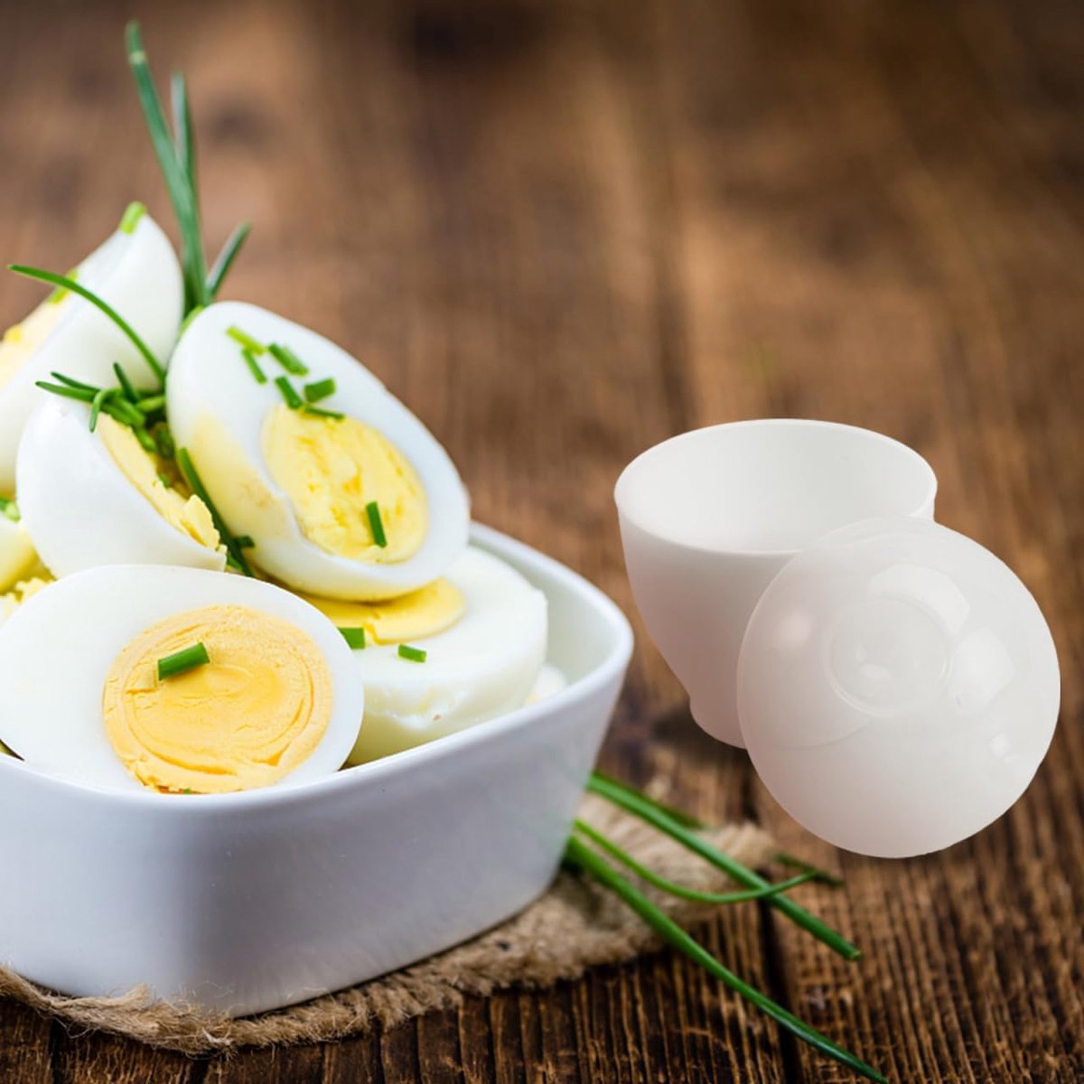 4 pieces - microwave egg cooker - making non-stick eggs and scrambled eggs - for instant breakfast - PP plastic steam cups - 6.5 × 9.5 cm - kitchen utensils — image 2