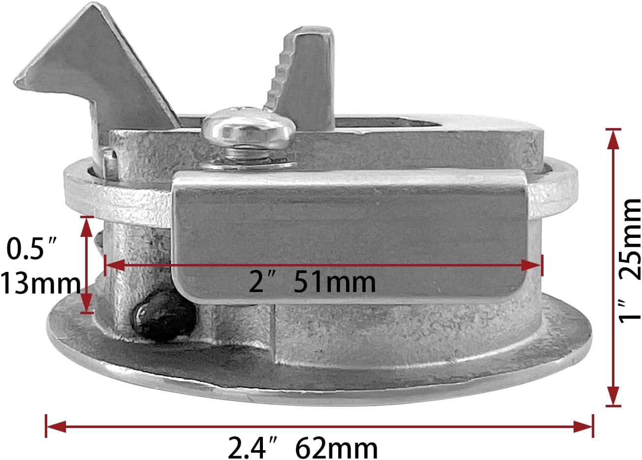 Boat Latches Stainless Steel 2", Latch Hatch Round Pull Marine Flush Locking Lift Handle Deck - Non — image 3
