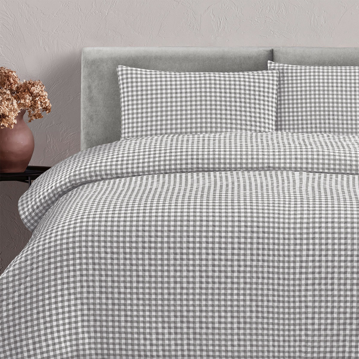 Ardor Rowe Grey Textured Seersucker Quilt Cover Set King โ image 3