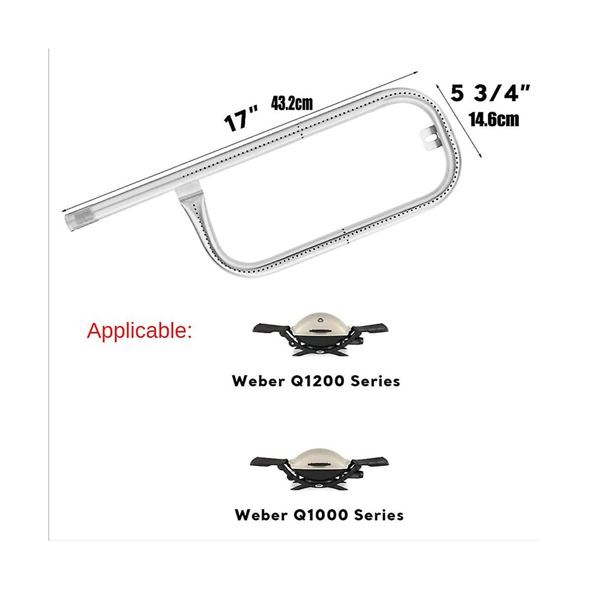 Grill Burner Tube Stainless Steel 304, 60040 69957, Replacement for Q100 Q120 Q1000 Q1200 Baby Q Sliv — image 2