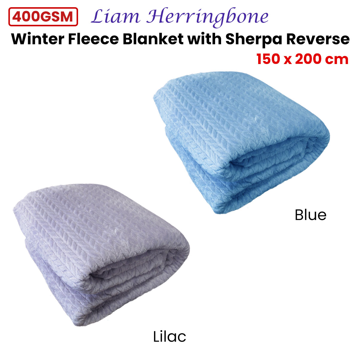 Ardor Liam Lilac Winter Fleece Blanket with Sherpa Reverse 150x200cm โ image 2