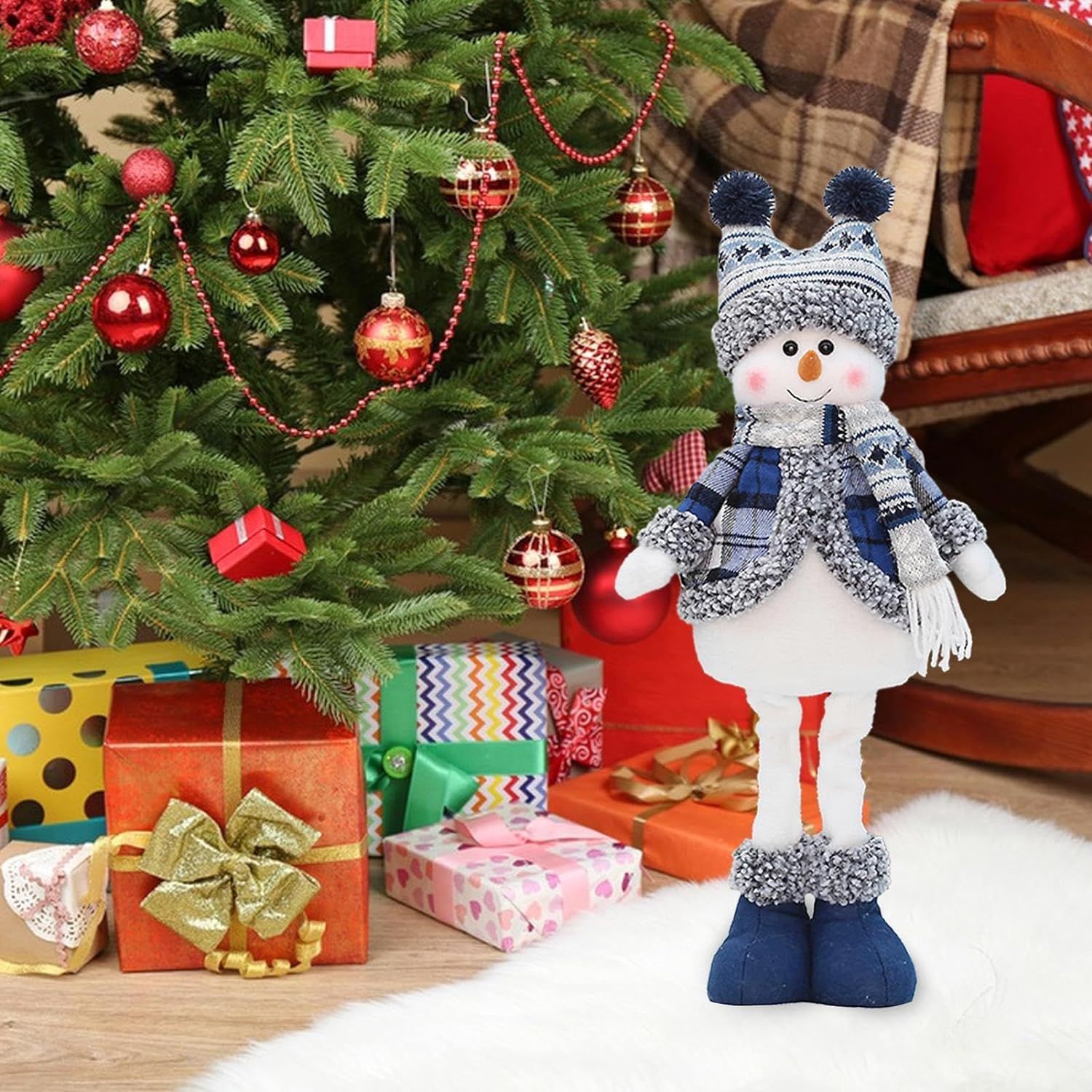 Christmas Doll Ornaments, Retractable Snowman Standing Figure Toy — image 5