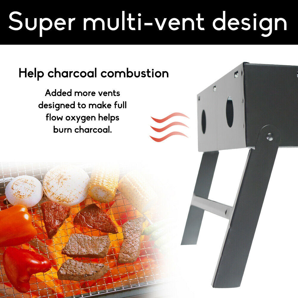 Outdoor Camping Portable & Foldable Charcoal BBQ Grill Hibachi Picnic Barbecue — image 3