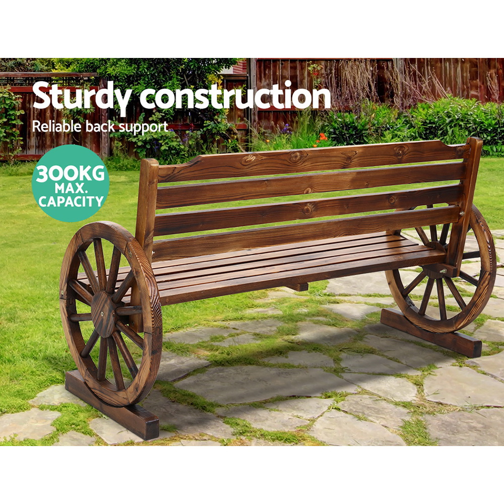 Gardeon Outdoor Garden Bench Wooden 3 Seat Wagon Chair Lounge Patio Furniture โ image 5