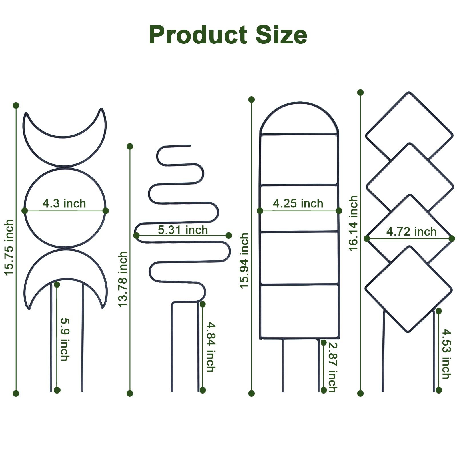 Indoor Plant Trellis for Climbing Plants, 16inch Small Garden Metal Trellis for Potted Plants Outdoor for Vine Ivy Flower 4 Pack — image 5