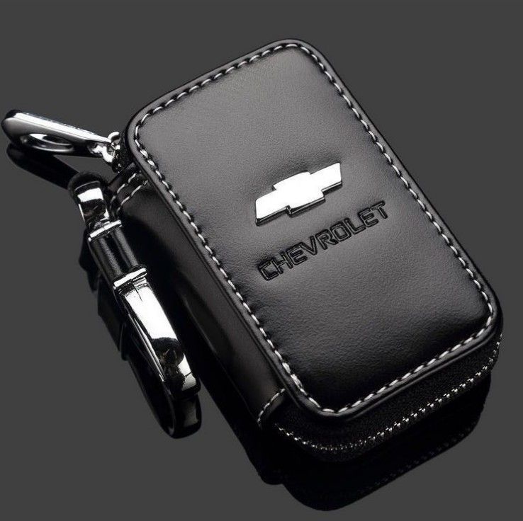 Dazzling Leather Car Key Bag for Audi Kia Chery Fiat Dodge Black square key bag โ image 2