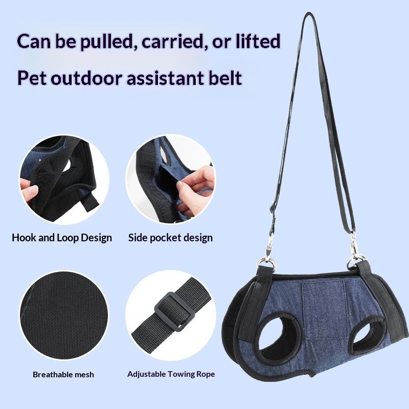 Dog Lift Harness Portable Dog Sling for Small Dogs Hind Leg Support Pet Rehabilitation Lifts Vest Adjustable Harness for Back Legs for Old, Disabled Dogs — image 3