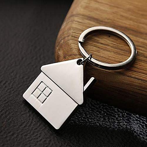 Cute Cartoon House with Window keychain Mental Keyring for Men and Women Gift Silver Fine workmanship, attractive appearance — image 2