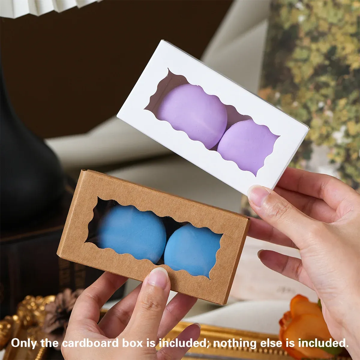 50PCS Kraft Paper Gift Box with Clear Window 10.5x3.5x5.5cm Khaki/White Sturdy - Khaki — image 5