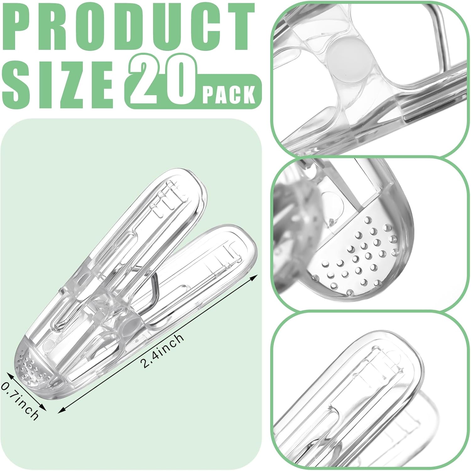 Plastic clips - pack of 20 - Balloon arch clips - Plastic spring clips - 2.4 inches - Sturdy clips - For balloon arch sets - Birthday decorations - Crafting — image 2