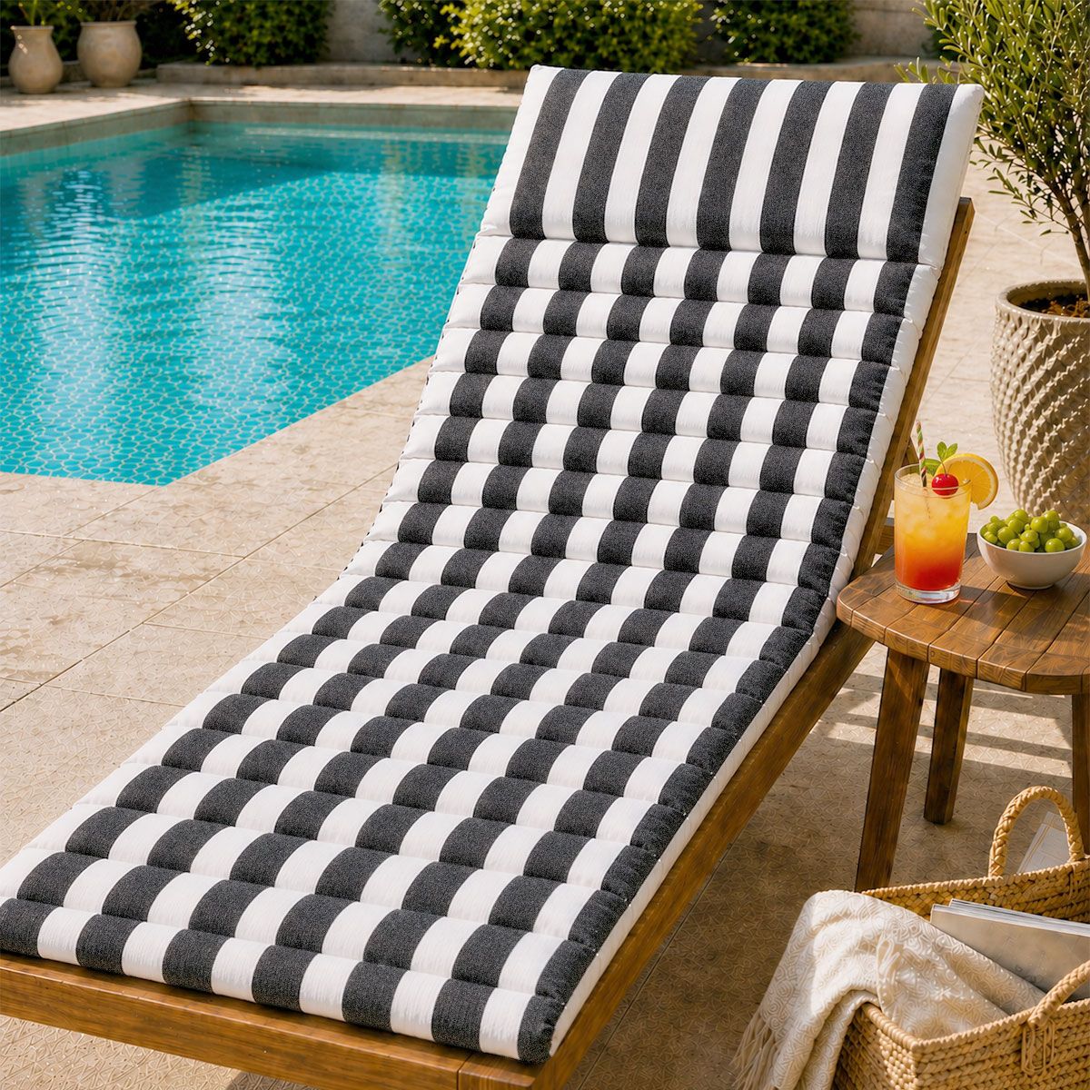 Rans Black Alfresco Cotton Outdoor Indoor Lounge Mat 62 × 194 cm — image 2