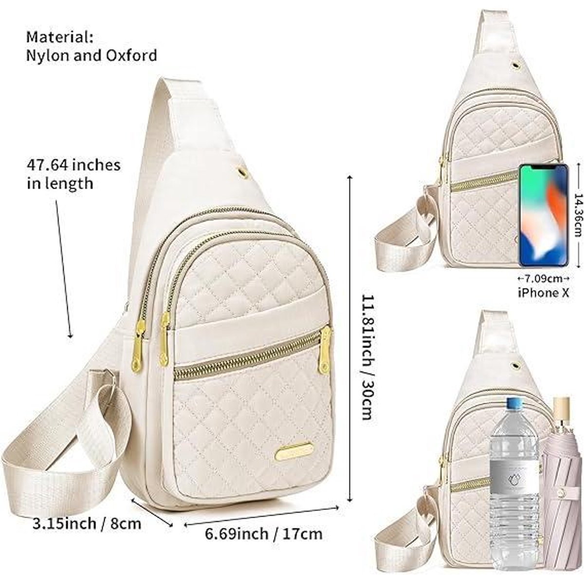 Unisex Shoulder Bag - 5 Storage Pockets & Cable Grommet - Crossbody Bag Women - Crossbody Bag Men - Crossbody Bags - Sling Bag - Adjustable Carrying Style β image 5