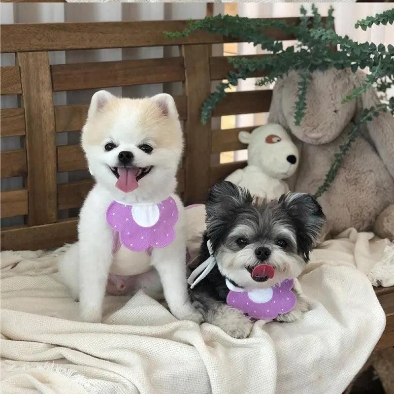 Pet Bandana Bib for Cats and Dogs Triangle Saliva Scarf for Decoration or Daily Use - Yellow Flower — image 6