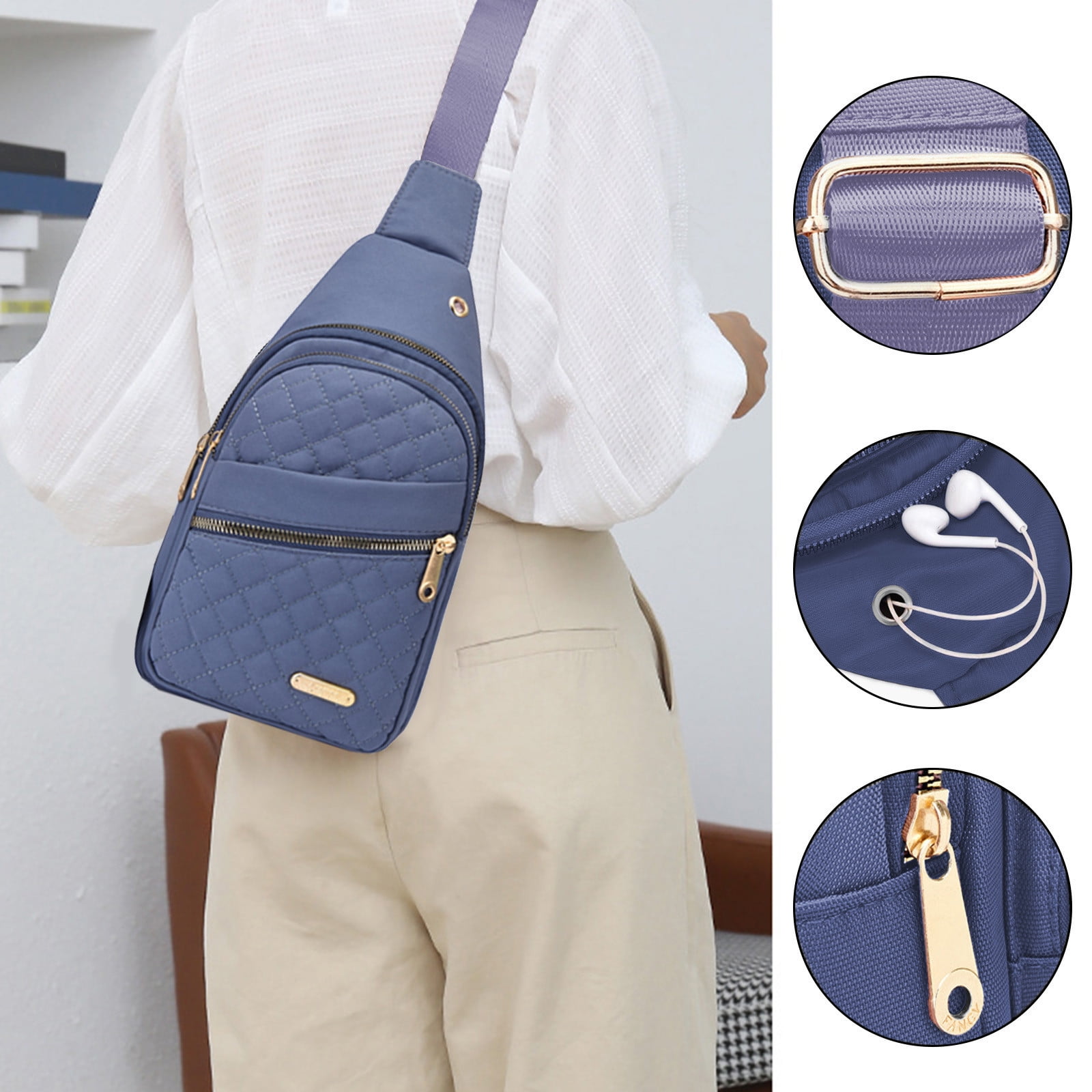 Sling Bag for Women, Crossbody Sling Backpack Small Sling Bag Multipurpose Crossbody Shoulder Bag Travel Hiking Backpack, Sling Bag for Men #1-Blue — image 6