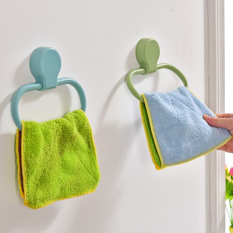 Oval Towel Hanger Adhesive Hand Towels Holder Hand Towel Holder for Bathroom Shower Washcloth Holder Towel Bar Stick Adhesive — image 3