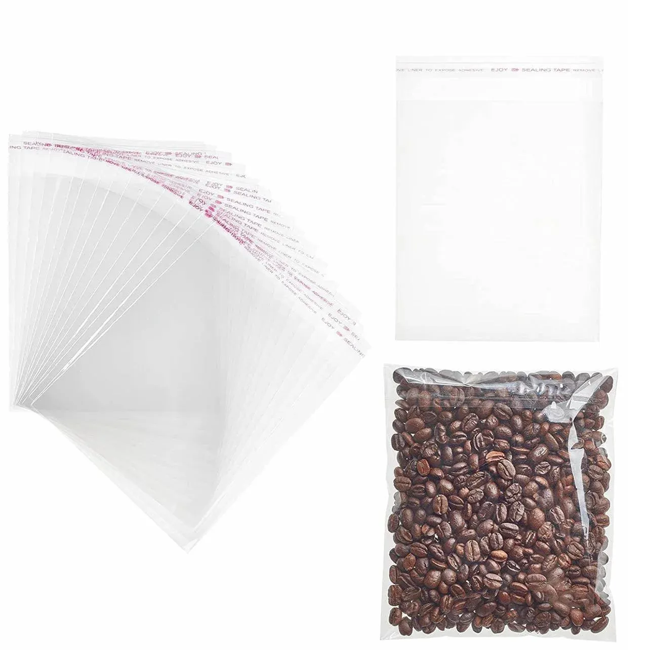 100Pcs Self-Adhesive Clear Opp Cellophane Bags with Air Hole - 8*12+2cm — image 6