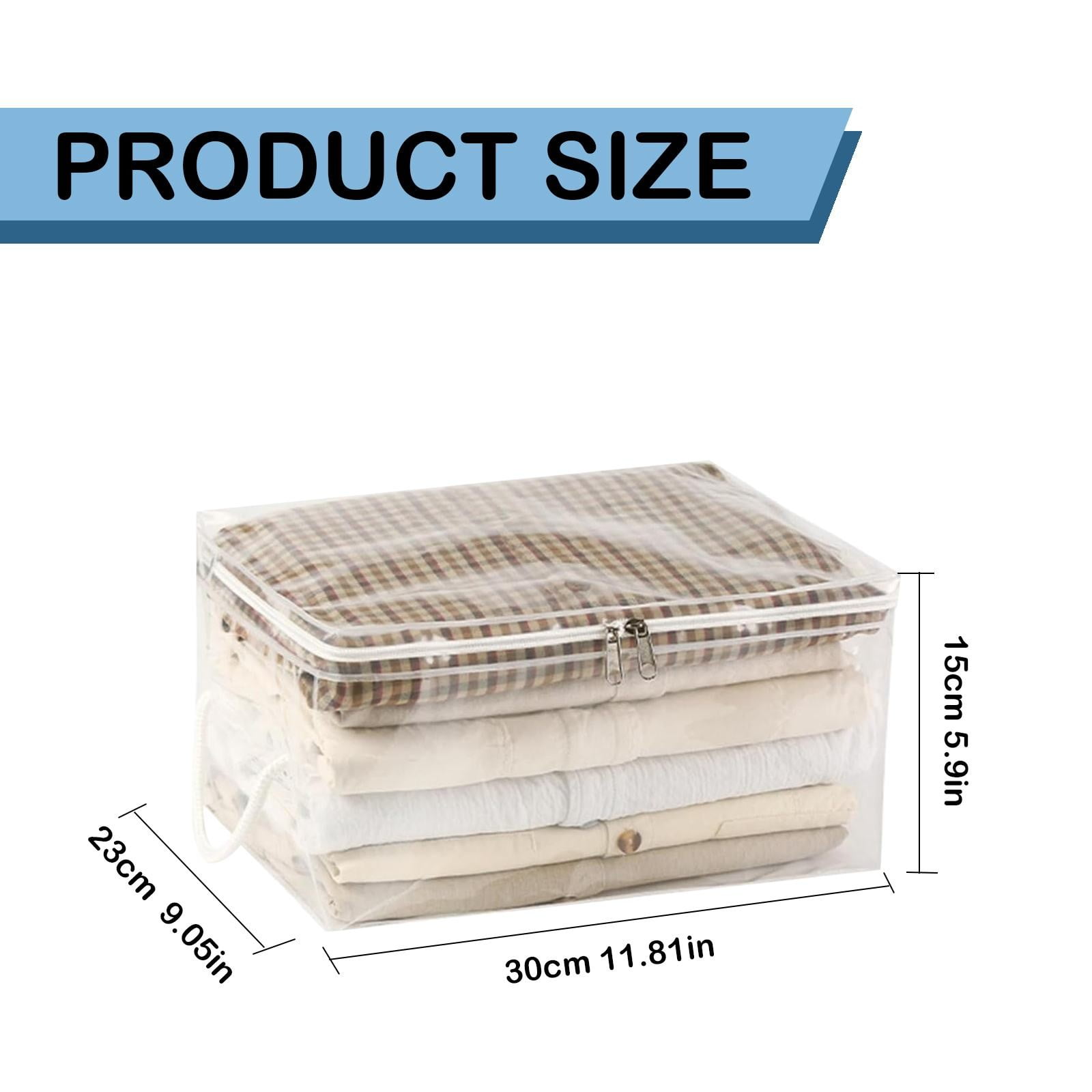 Transparent Zipper Clothing Storage Bag - Heavy-Duty Organizer for Blankets, Linen, Bed Sheets, Clothes & Pillows, Space-Saving, 30 × 23 × 15 cm — image 5
