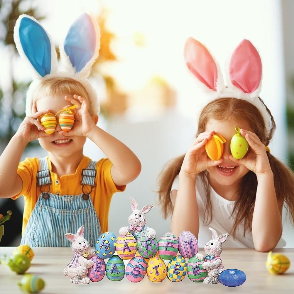 Easter Spring Bunny Decoration Tabletop Easter Decorations Cute Craft Easter Bunny Figures Farmhouse Home Decor — image 6