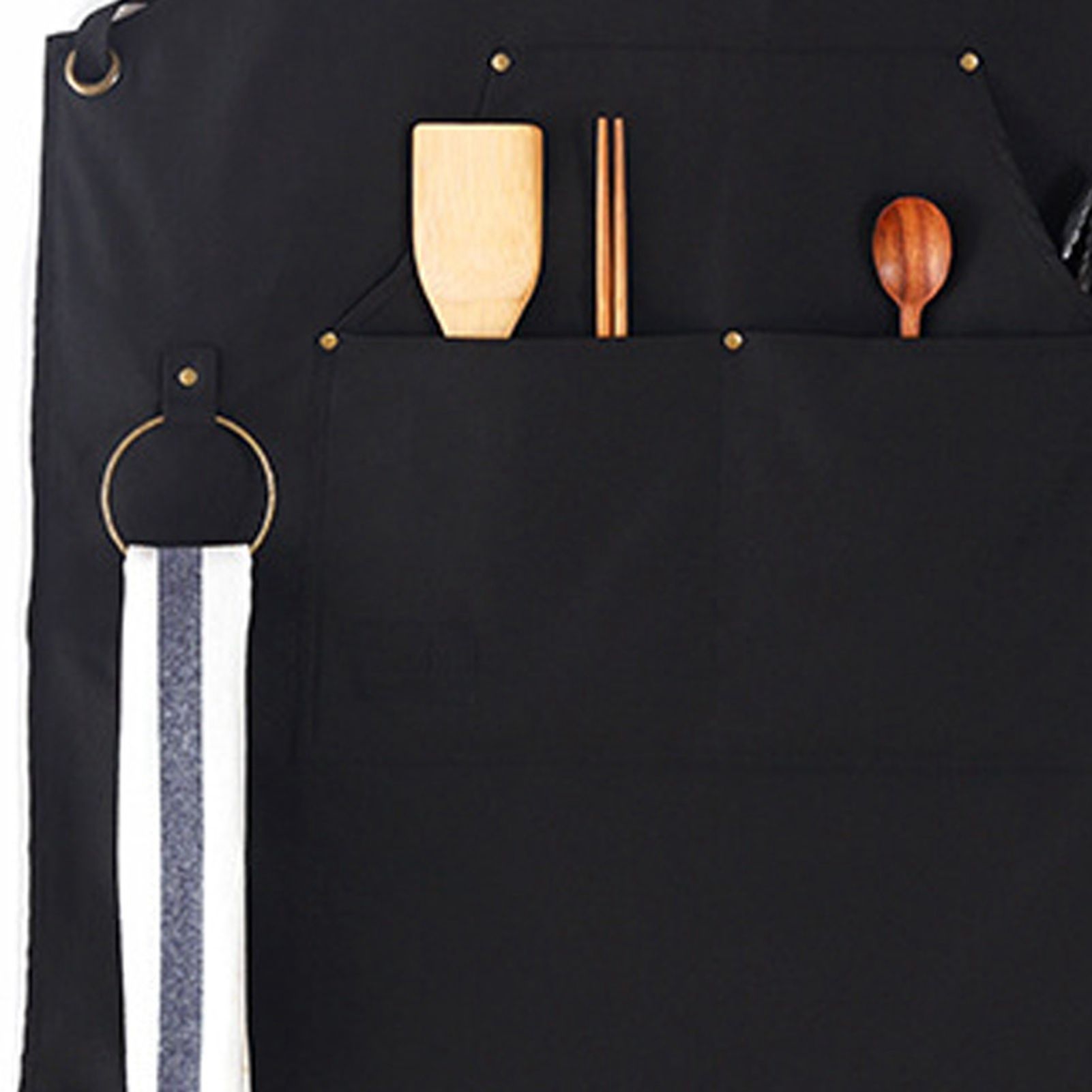 Barbecue Apron Adjustable Waterproof Work Tool Apron with Multiple Pockets Kitchen Apron — image 5