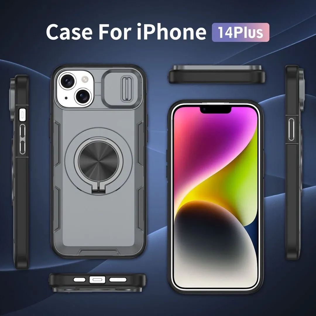 2-in-1 Magnetic Sliding Lens Case, Grey for iPhone 14 Plus โ image 4
