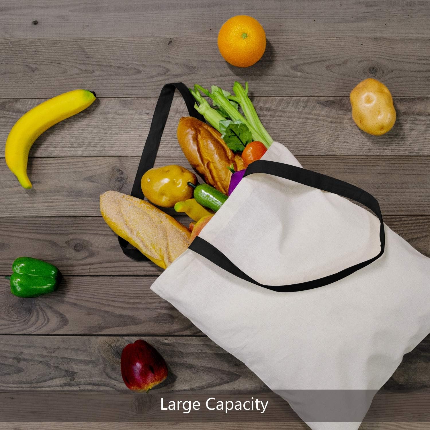 6-Pack Economical Cotton Tote Bag, Lightweight Medium Reusable Grocery Shopping Cloth Bags, Suitable for DIY, Advertising, Promotion, Gift, Activity — image 4