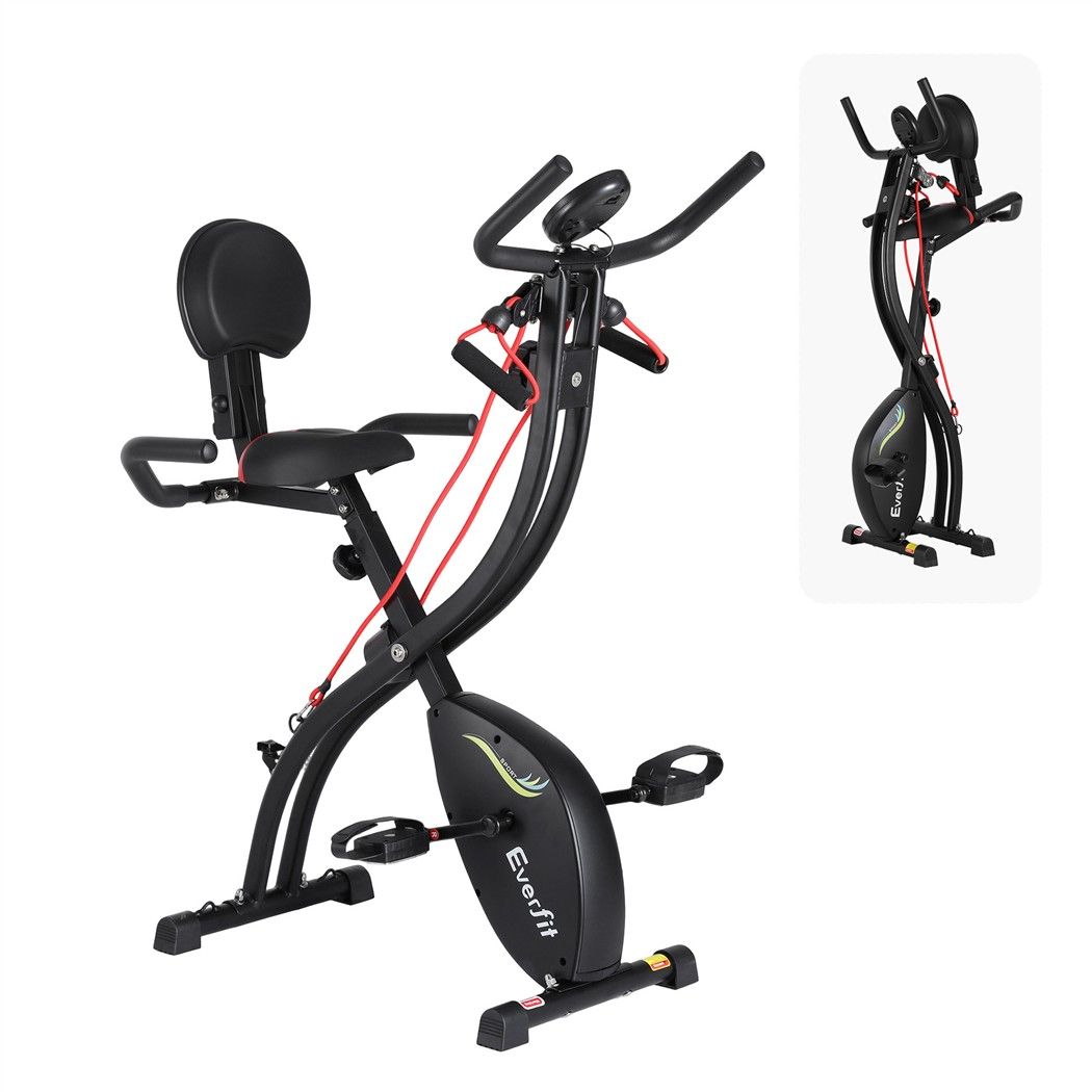 Everfit Folding Exercise Bike Magnetic X-Bike Indoor Cycling Resistance Rope โ image 3