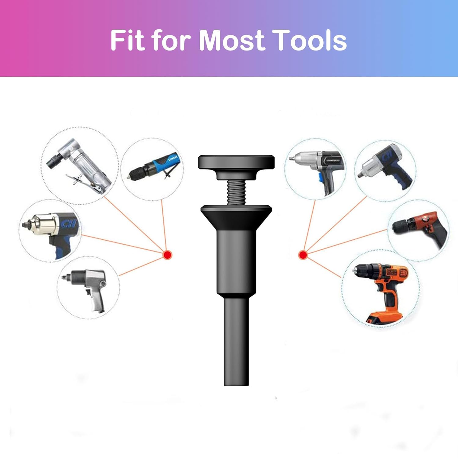 Cut-Off Wheel Mounting Mandrel Holder 3/8" & 1/4" Arbor Hole with 1/4" Shaft Stem for Die Grinder Accessories Drill Rotary Tool(3 Pack) — image 3
