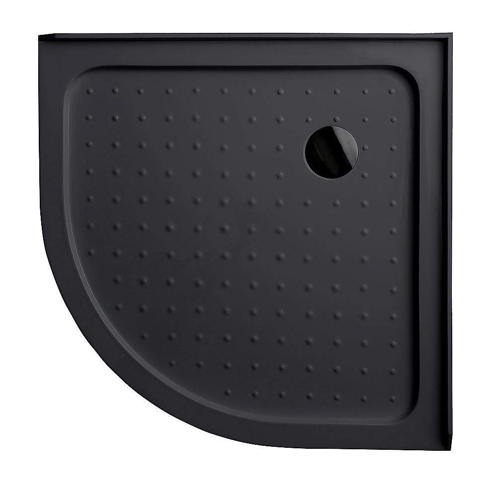 100 × 100cm Rounded Curved Shower Base in Black