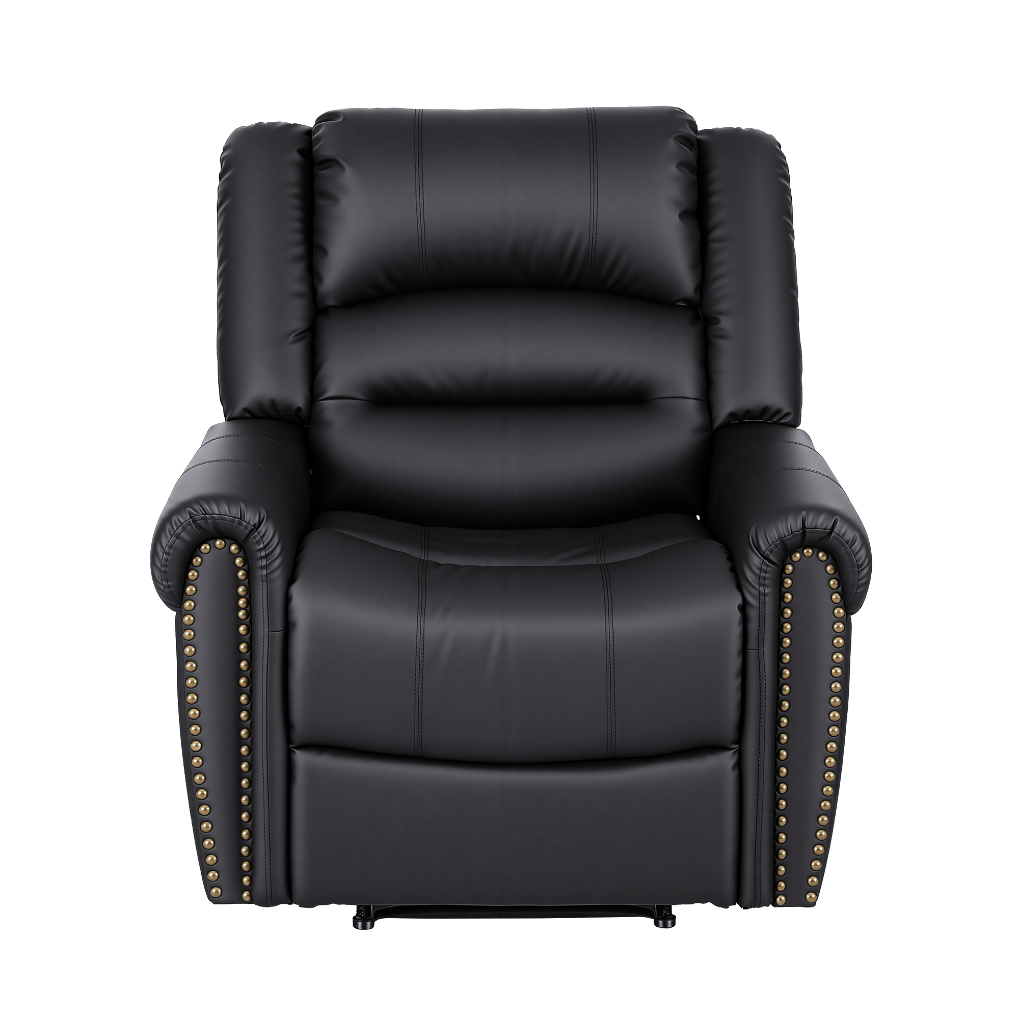 Artiss Leather Manual Recliner Chair with USB Charge Port, Overstuffed Armchair Sofa for Living Room and Nursery, Asjustable Theater Reclining Lounge with — image 3