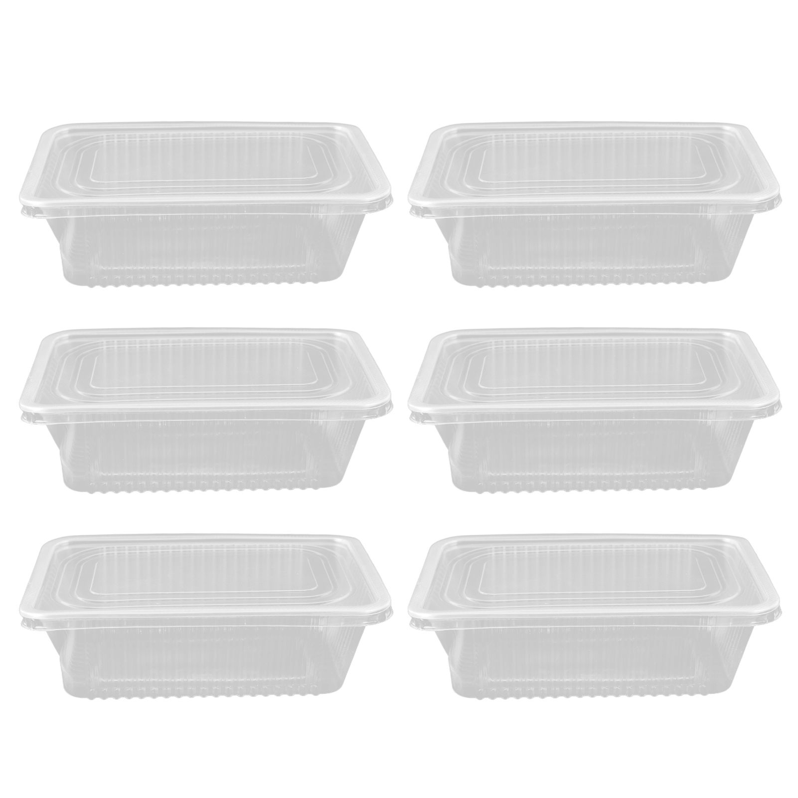 10PCS Disposable Lunch Box Microwavable Disposable Transparent Rectangular Food Container with Lid 750ML โ image 2
