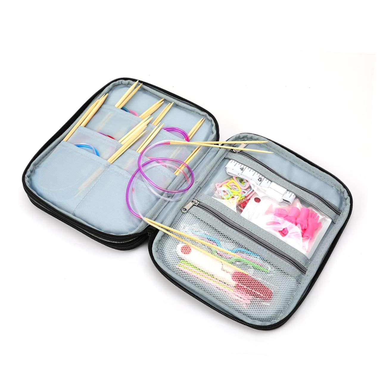 Cosmetics travel bag crochet needle knitting thread needle round needle knitting needle pointed knitting needle crochet hook — image 3