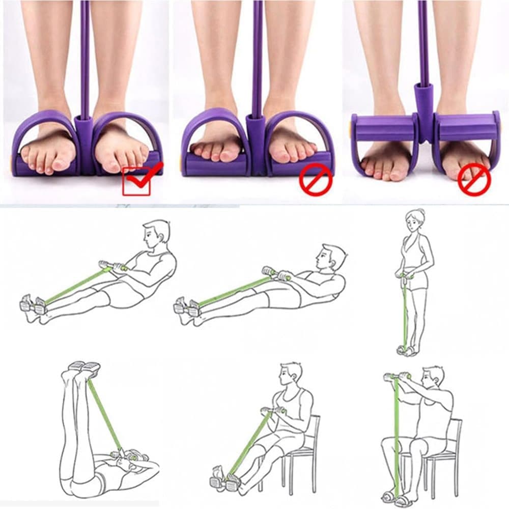Purple Abdominal Trainer Exercise Band for Sit-Up Training, Multifunctional Tension Rope Fitness Pedal Slap Pull Band — image 6