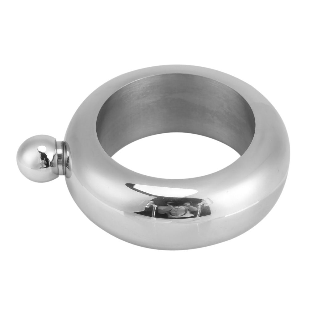Bracelet Shaped Hip Flask Stainless Steel Flagon Wine Bottle Whiskey Drinkware Funnel (Silver) — image 2