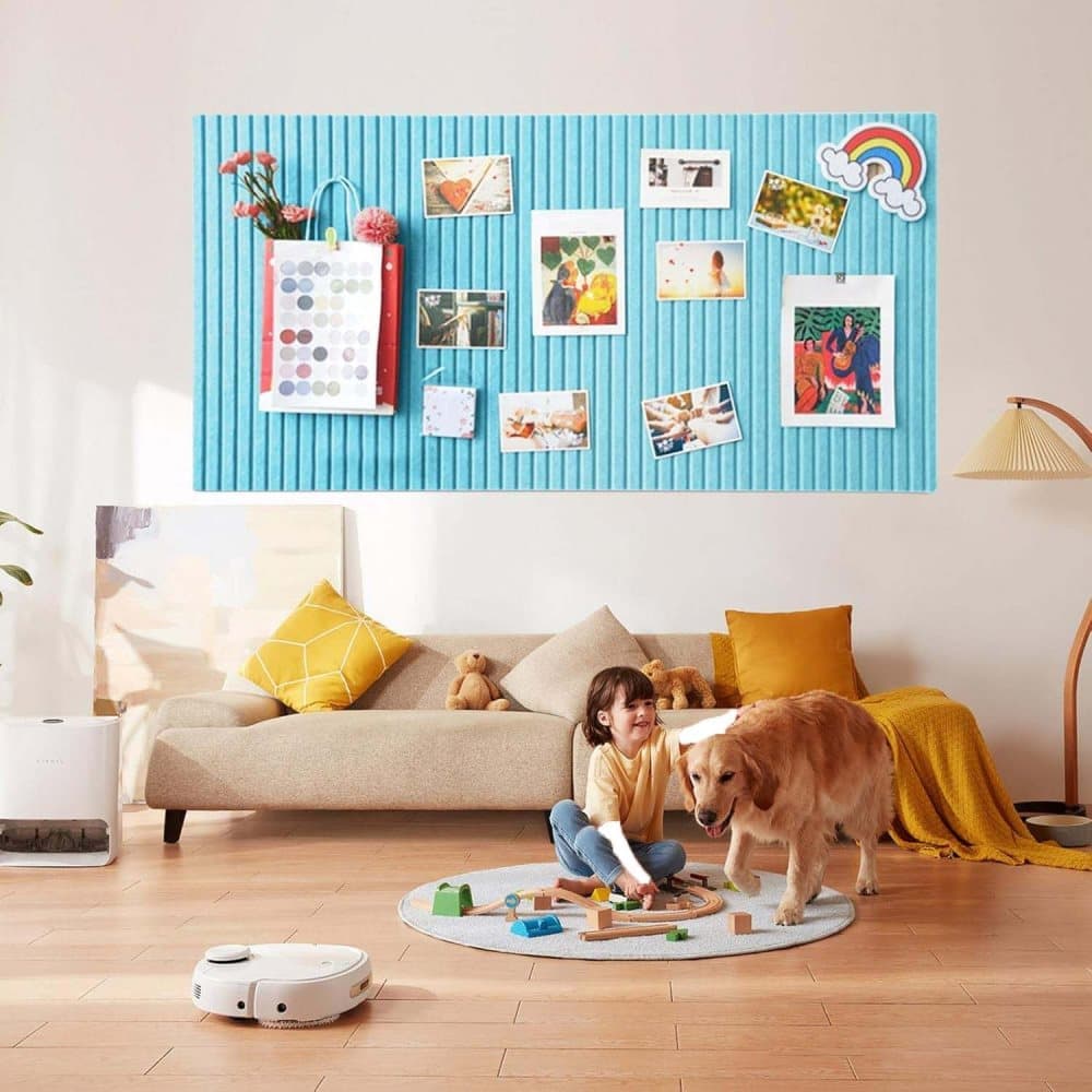 Blue Self-Adhesive Photo Board, Decorative Cork and Wall Panel Bulletin Board with Acoustic Panels for Photos and Messages, 30x30cm — image 3