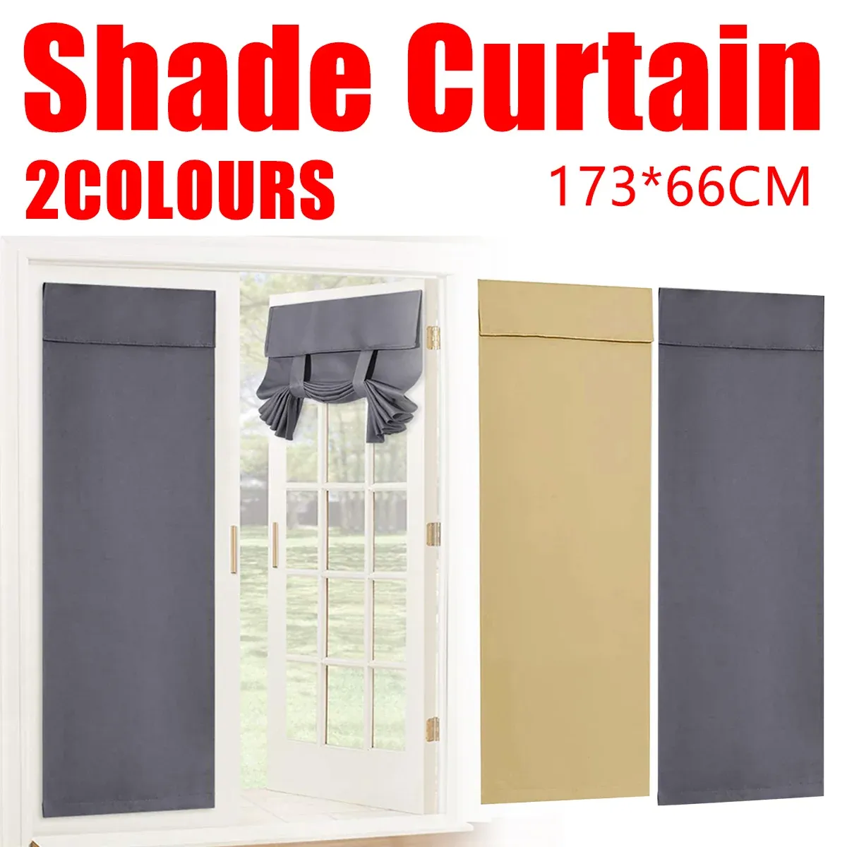 Curtains For Doors and Windows Block Light Blackout Heat Insulation Living Room - Beige — image 2