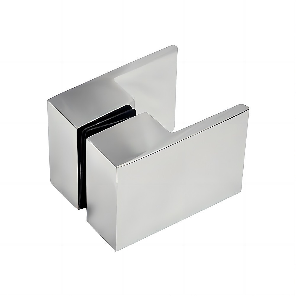 Brass Shower Door Square Double Pull Handle in Chrome