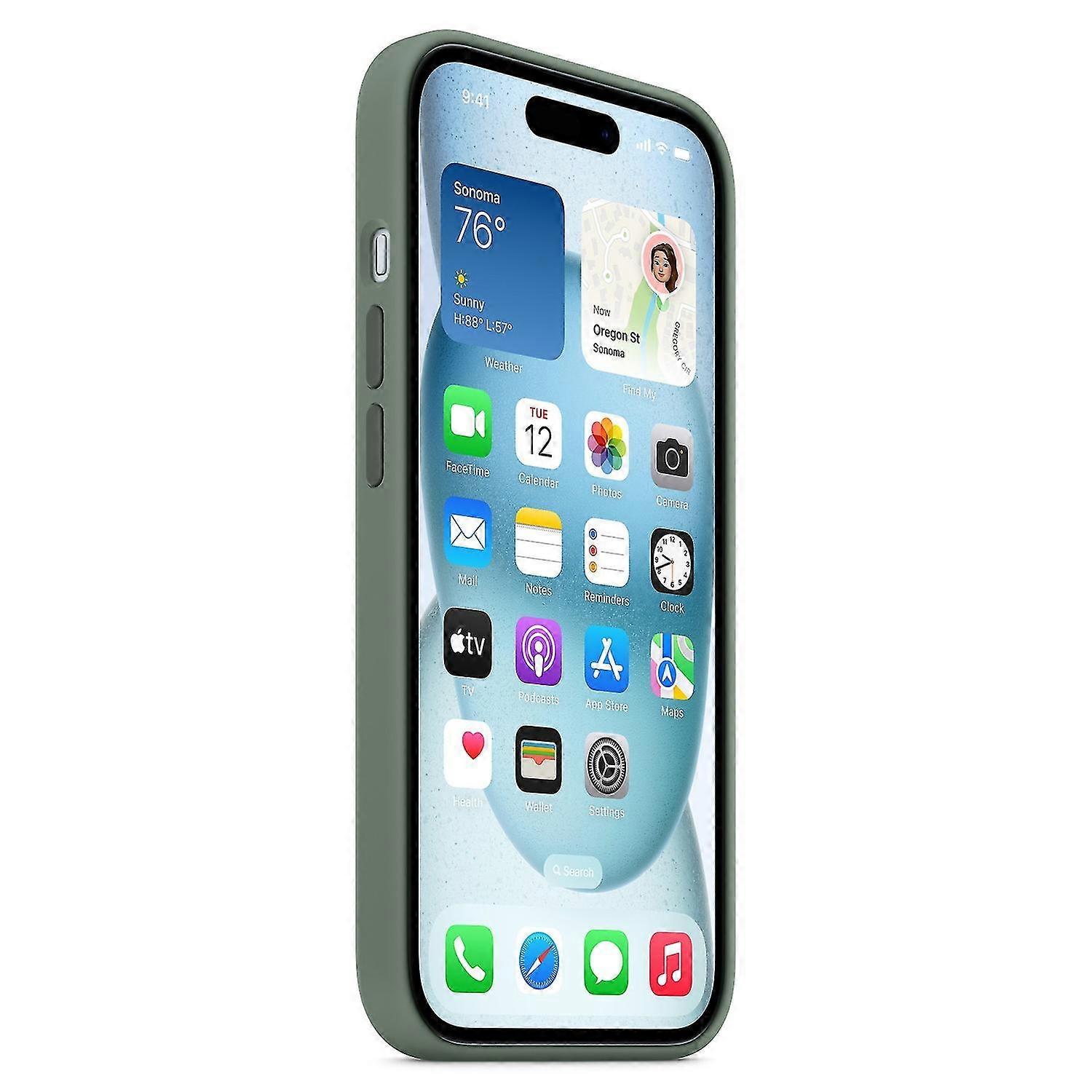 iPhone 15 Case Compatible with MagSafe Scratch-resistant Silicone Case - Red Gr_OF Green iPhone 15 โ image 3