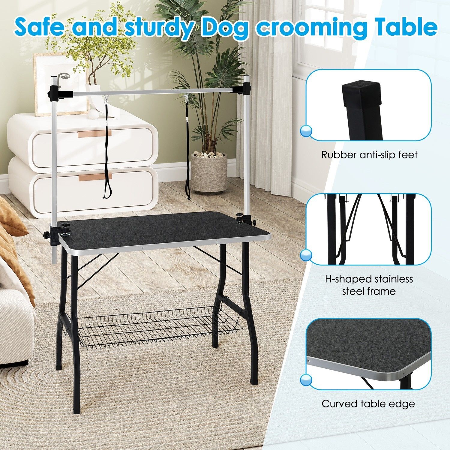 Adjustable Pet Grooming Table for Australian Cattle Dog, Foldable — image 3