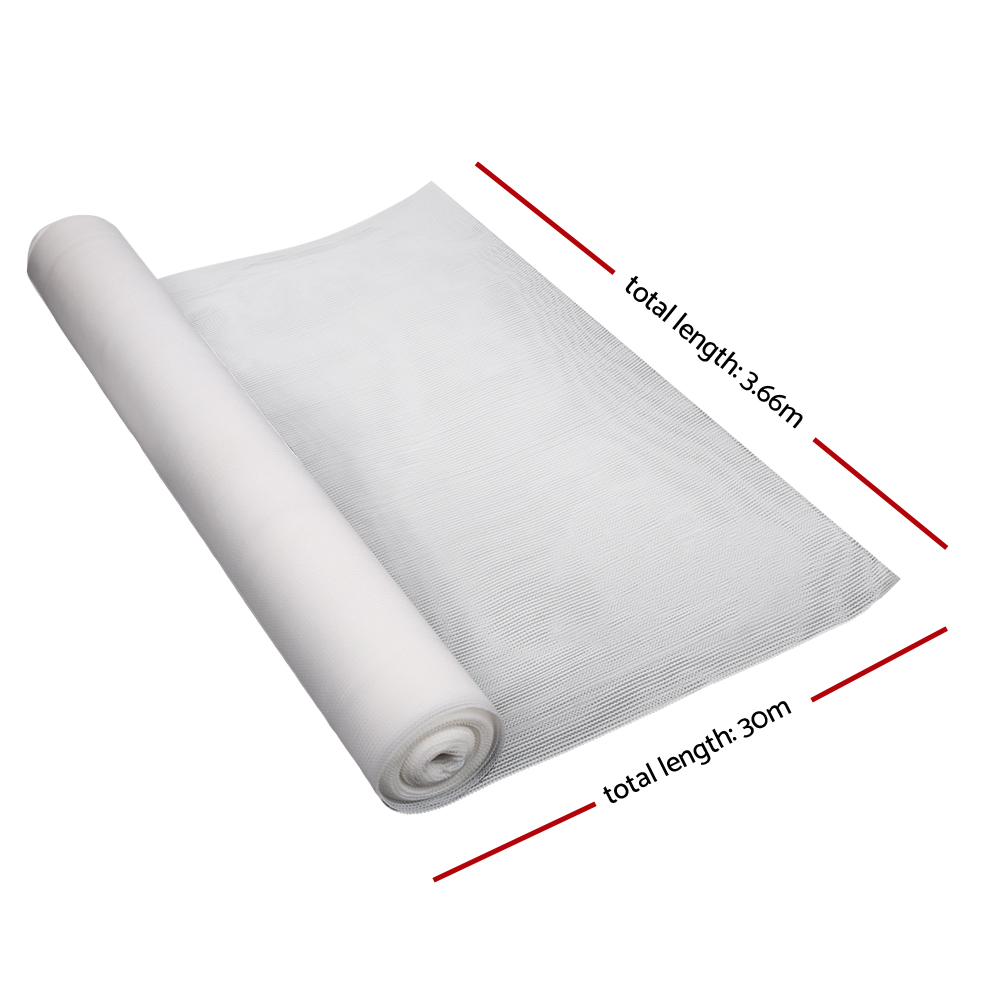Instahut 90% Shade Cloth 3.66x30m Shadecloth Wide Heavy Duty White โ image 2