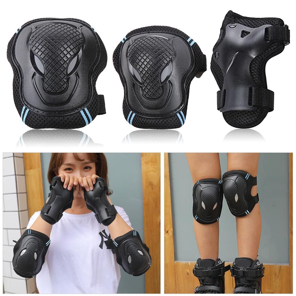 6Pcs Protective Gear Set Knee Elbow Wrist Guards for Skateboard Cycling Riding - M โ image 3