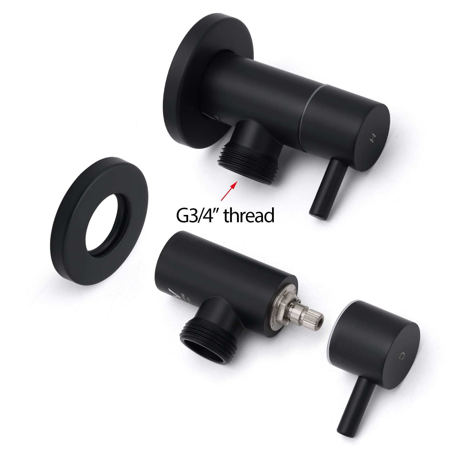 Black Washing Machine 1/4 Turn Twin Taps Laundry Room Hot Cold Water Wall Set โ image 4