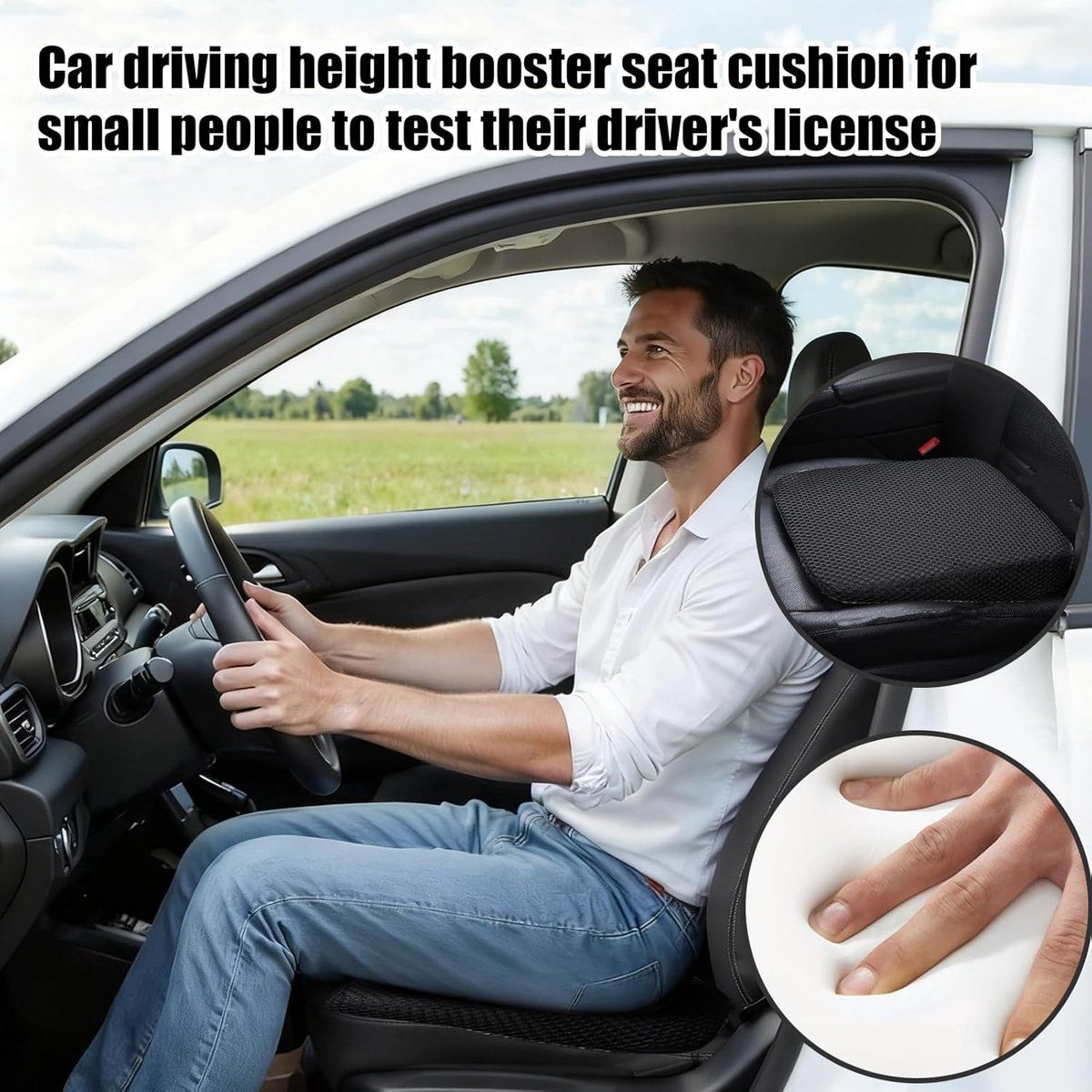 Non-Slip Car Seat Cushion for Adults, Thick Hip Support Cushion for Truck SUV Sedan and Office Chair, Back Tailbone Relief โ image 3